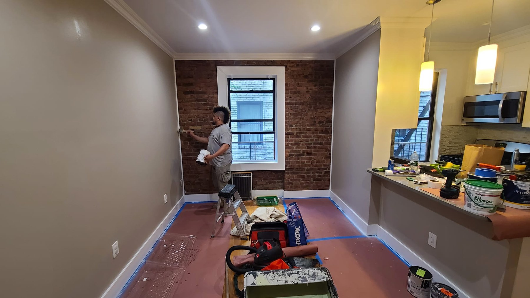 Exposed Brick Edge Cut-In Painting